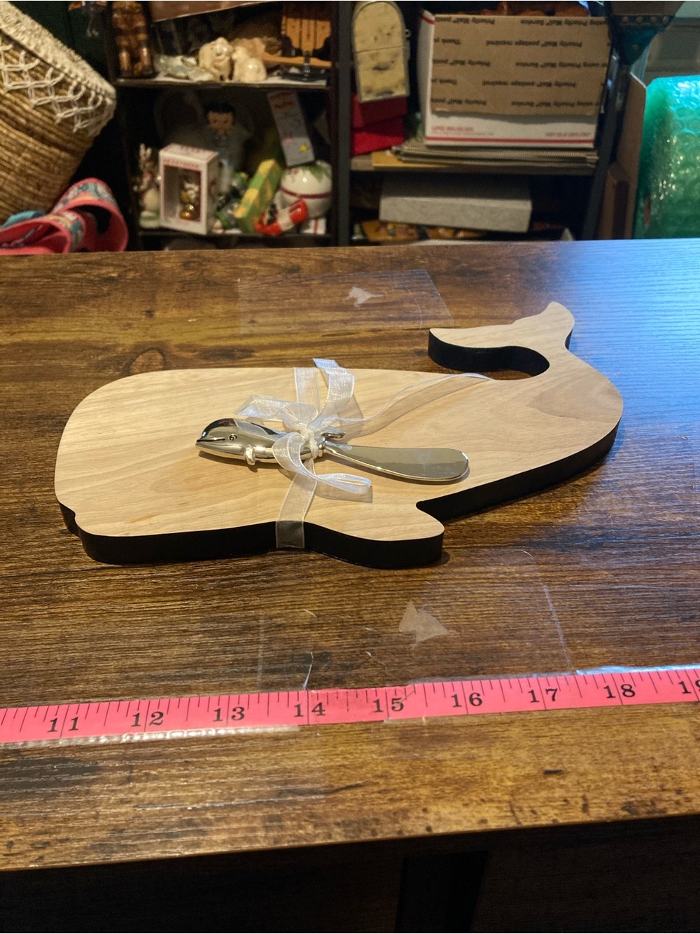 Whale cheese board and spreader
